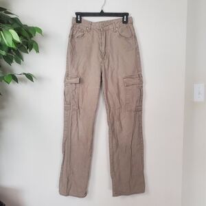 Song Khaki 90s Boyfriend Cargo Jeans Distressed Womens Size 7/28